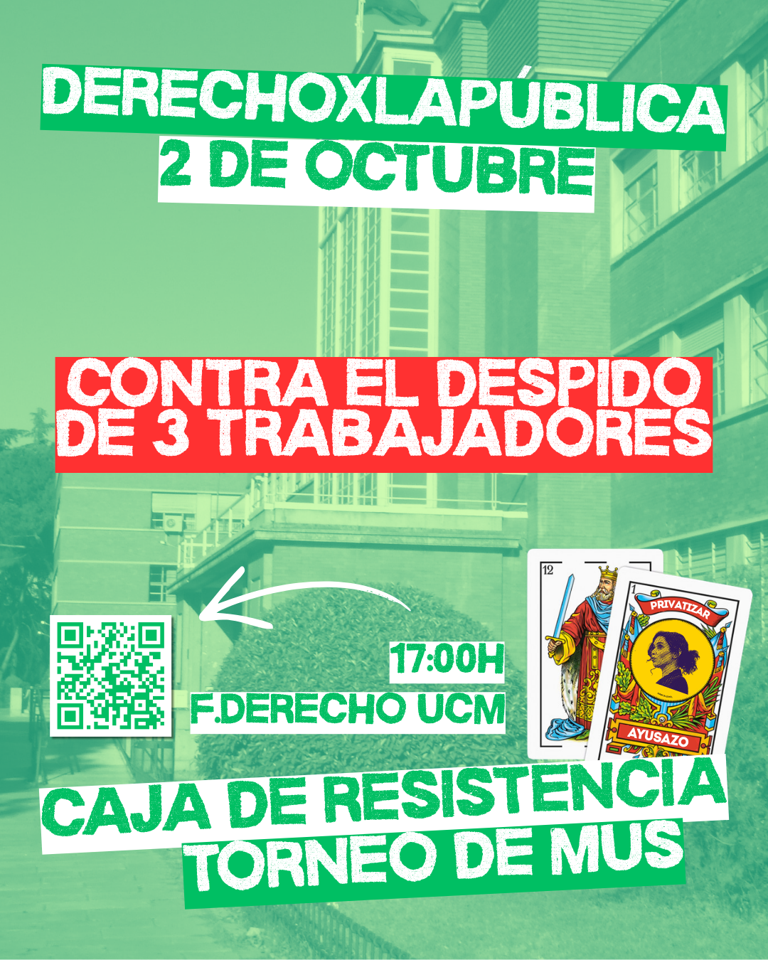 Cartel Torneo de Mus y Solidaridad en Derecho UCM